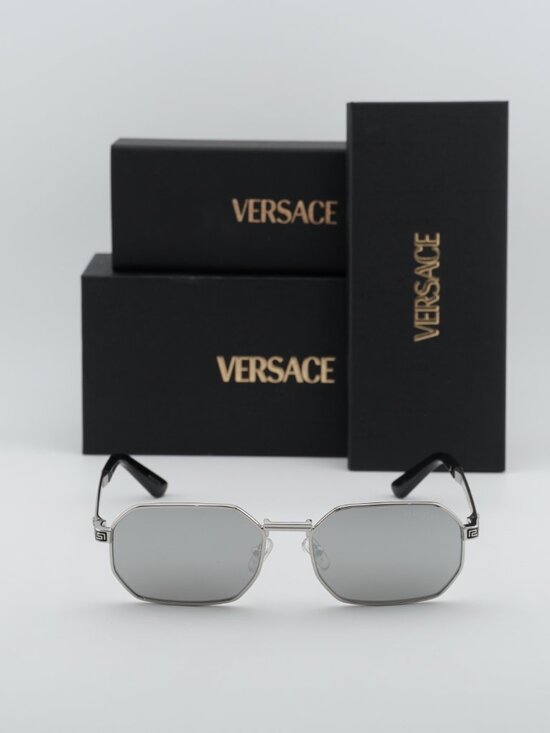 Versace VE2297 1000/6G Rectangle Sunglasses - Silver/Light Grey Mirror Silver main image 8
